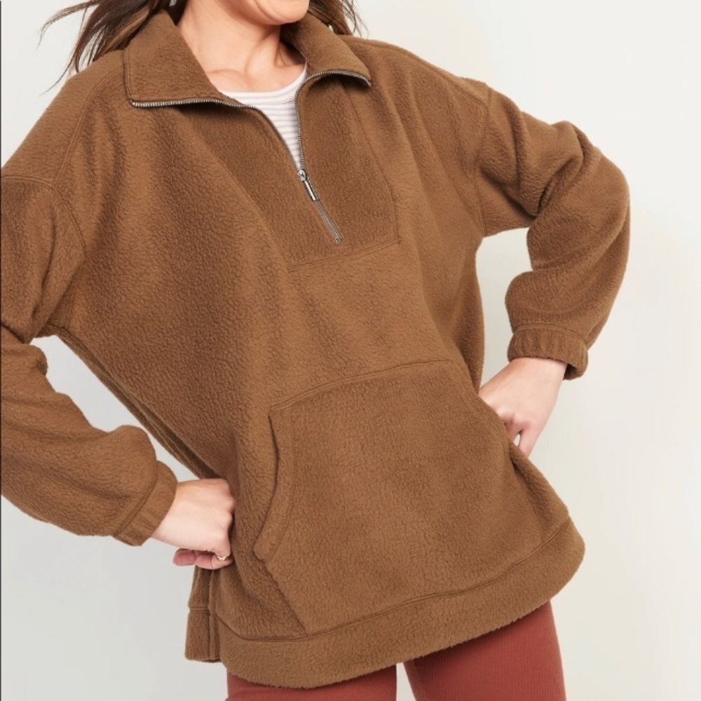 NWT! Oversized Sherpa Half-Zip Tunic Sweatshirt - Size 2X ♣️
